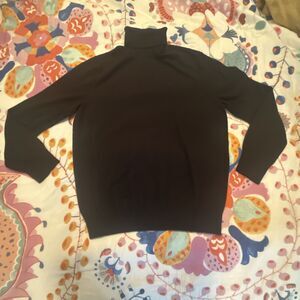 Banana Republic Extra Fine Merino Wool Turtleneck Sweater Black | Mens Large